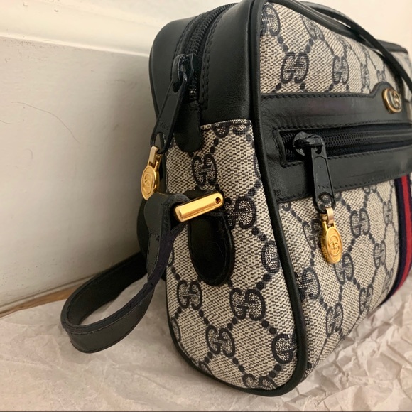 GUCCI vintage blue GG ophidia supreme camera bag - Picture 3 of 8